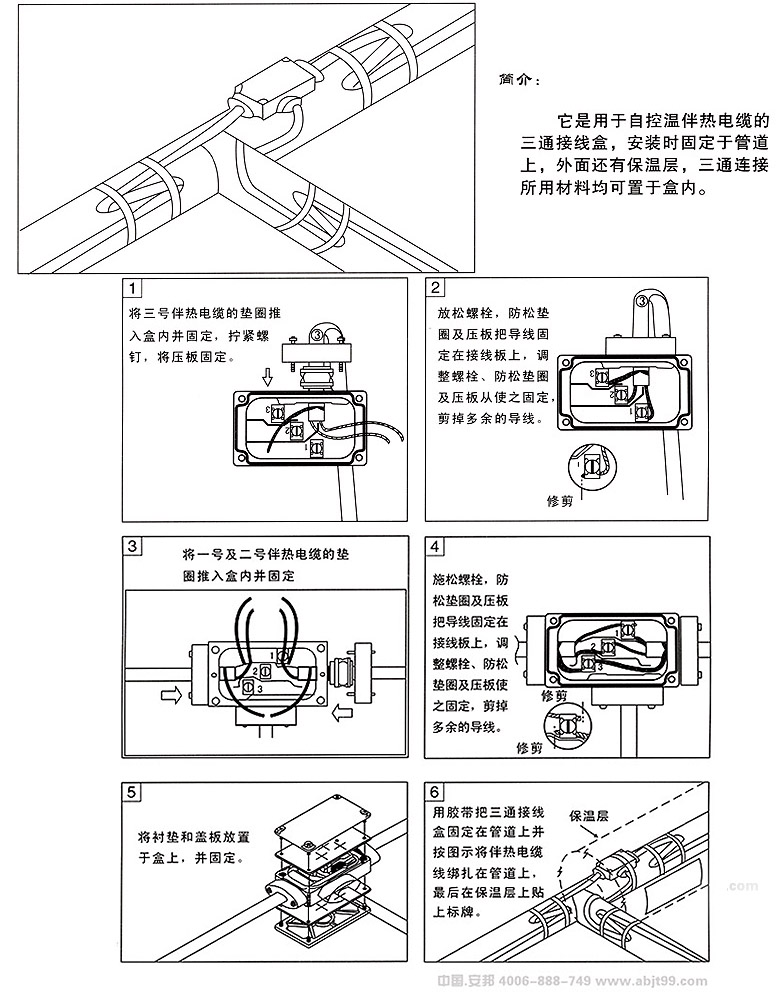 电伴热FTH防爆三通接线盒作用及其安装方法(图1)